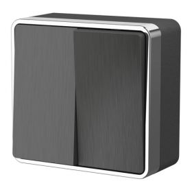 Выключатель Двухклавишный Werkel Gallant W5020004 Графит Рифленый / Веркель