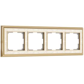 Рамка на 4 Поста Werkel W0041429 Золото, Белый / Веркель