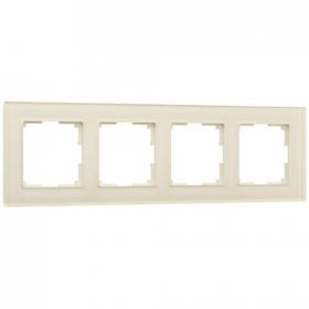 Рамка на 4 Поста Werkel W0041141 Молочный, Стекло / Веркель