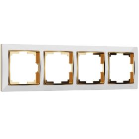 Рамка на 4 Поста Werkel W0041933 Белый, Золото / Веркель