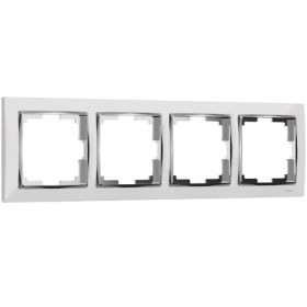 Рамка на 4 Поста Werkel W0041901 Белый, Хром / Веркель