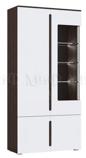 Шкаф с подсветкой Ким Белый глянец, Дуб Венге