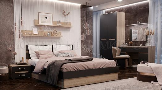 Туалетный стол Ким Графит Софт/Дуб Сонома