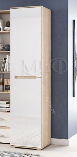 Пенал Ким Белый глянец, Дуб Сонома