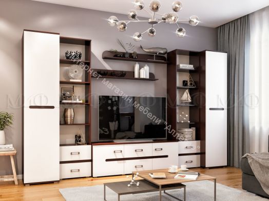 Пенал Ким Белый глянец, Дуб Венге