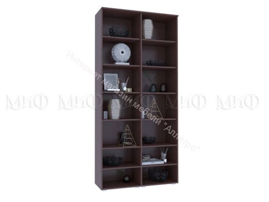 Стеллаж Ким Белый глянец, Дуб Венге