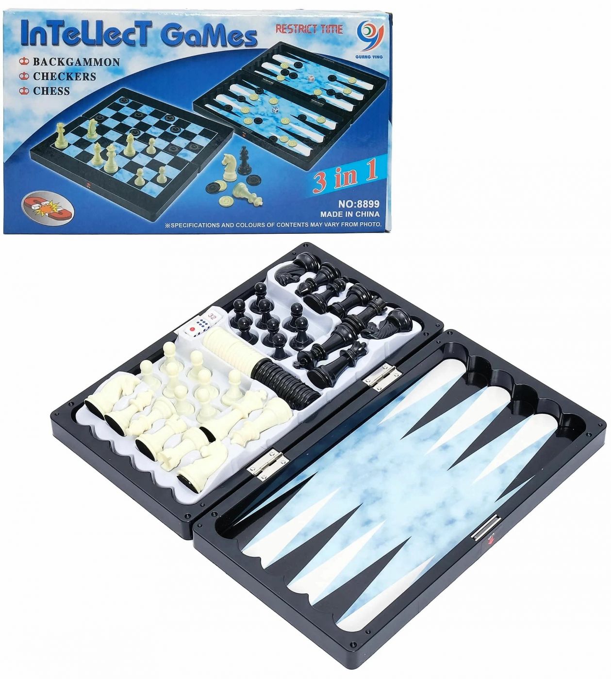 Набор игр шашки, шахматы, нарды магнитные 32х32 см. (8899)