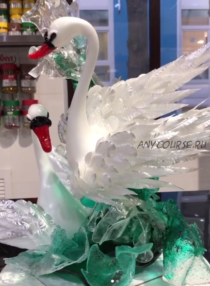 Работа с изомальтом. Создание фигуры «Лебедь» (Елена Шрамко)