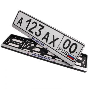 Номерные рамки для номера Maserati - серебро