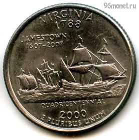США 25 центов 2000 P Виргиния