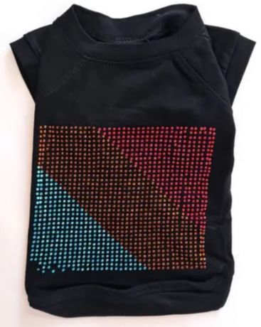 Футболка со стразами '" Диамант" черная((L, XL)