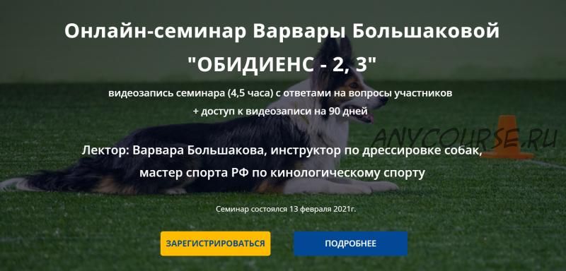 [DogWinner] Обидиенс - 2, 3 (Варвара Большакова)