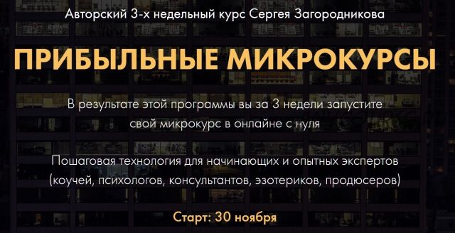 Прибыльные микрокурсы. Пакет «Premium» 2020 (Сергей Загородников)