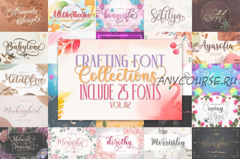 [Сreativefabrica] Crafting Font Bundle Vol.02. Набор рукописных шрифов (Cosmic Store)