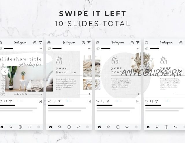 [ThirtyOnePalmsStudio] Instagram Carousel Post Template Set | Набор шаблонов в Instagram