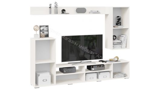 Гостиная "Моретти" (Белый/Белый глянец)