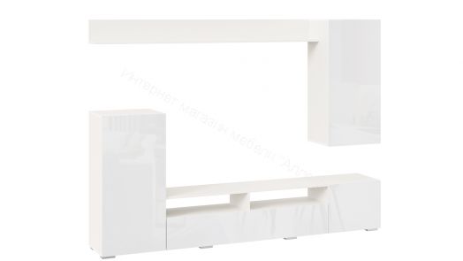 Гостиная "Моретти" (Белый/Белый глянец)