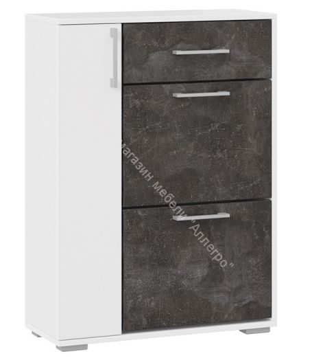 Тумба для обуви "Ханна" (Ателье тёмный/Белый ясень)