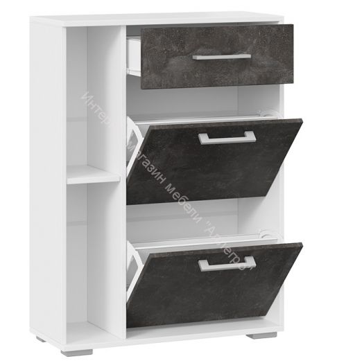 Тумба для обуви "Ханна" (Ателье тёмный/Белый ясень)