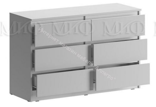Комод 1202 "Челси" Белый глянец холодный/Белый