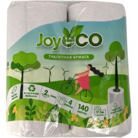 Бумага туалетная Joy Eco 2-х слойная белая 17,5 м  (4 рулона в пачке) /12