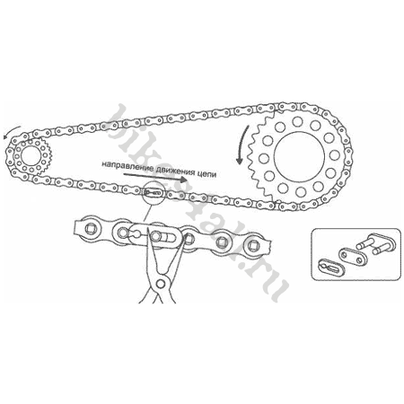 Замок цепи 428 на мотоцикл/мопед, 2 шт