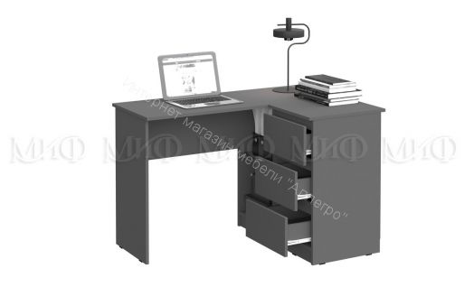 Стол письменный угловой Челси Графит, Графит