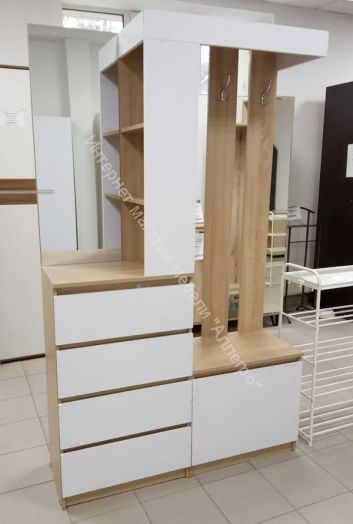 Прихожая Челси Белый глянец холодный, Дуб Сонома