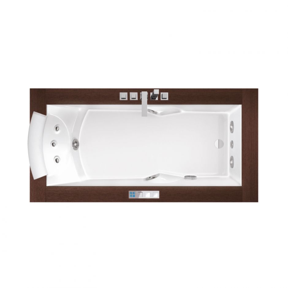 Гидромассажная встраиваемая ванна Jacuzzi Aura Uno Wood с 8 форсунками и подсветкой 180x90