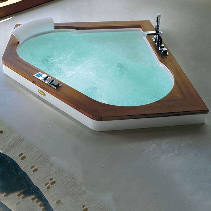 Гидромассажная угловая ванна Jacuzzi Aura Corner Wood 140x140 ФОТО