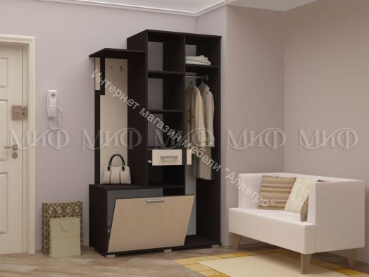 Прихожая Лира 1,2 м Дуб беленый/Дуб Венге