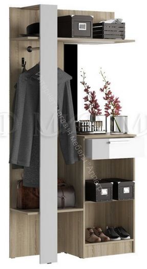 Комбинированная вешалка Мартина Белый глянец/Дуб Сонома