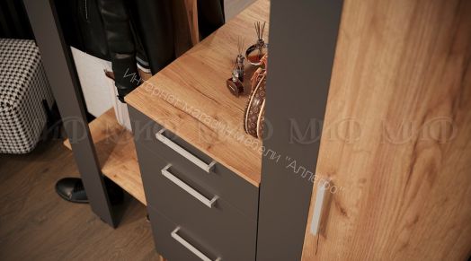 Прихожая Мартина 1,5 м Графит/Дуб Крафт