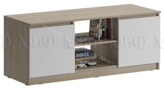 Тумба ТВ Челси Белый глянец холодный, Дуб Сонома