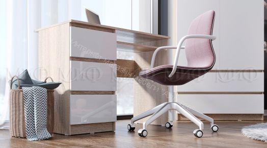 Тумба ТВ Челси Белый глянец холодный, Дуб Сонома