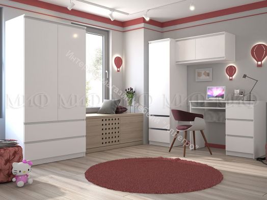 Антресоль-тумба универсальная Челси Белый глянец холодный, Белый