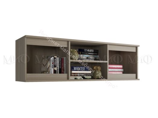 Полка открытая (Антресоль) Челси Белый глянец холодный, Дуб Сонома