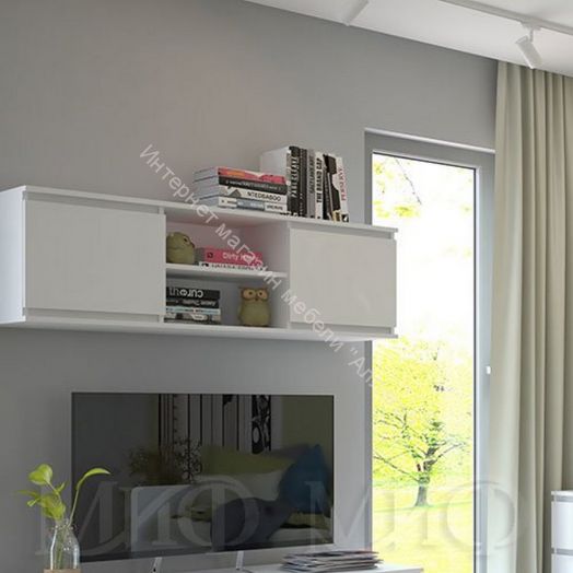 Антресоль Челси Белый глянец холодный, Белый