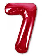 Цифра "7" фольгированная  (40/102) Slim красная