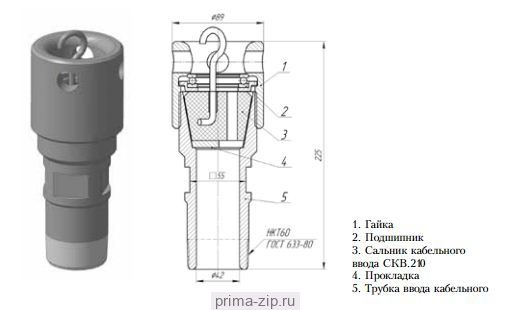 Сальник кабельного ввода АФК 65Х210
