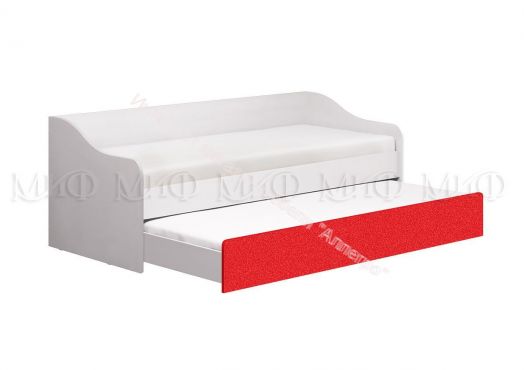 Кровать выдвижная Вега Алфавит 900х2000 мм  Красный, Белый