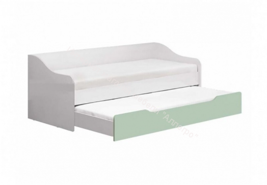 Кровать выдвижная Вега Алфавит 900х2000 мм  Мята, Белый