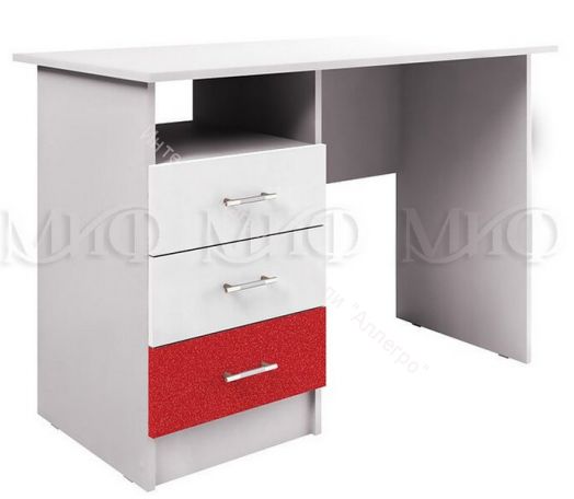 Стол письменный Вега Алфавит Красный, Белый