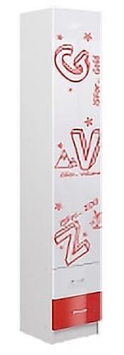 Пенал закрытый  Вега Алфавит Красный, Белый