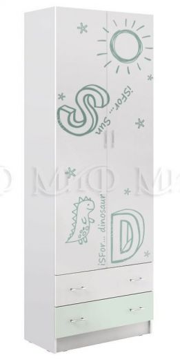 Шкаф Вега Алфавит Мята, Белый