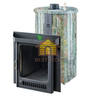 Дровяная печь Ферингер Макси ПФ в облицовке Жадеит наборный, до 38 м3