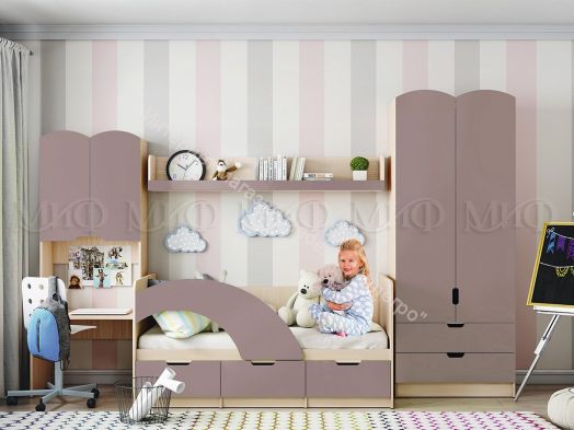 Стол с надстройкой "Юниор-3" Шарли Пинк, Дуб Беленый