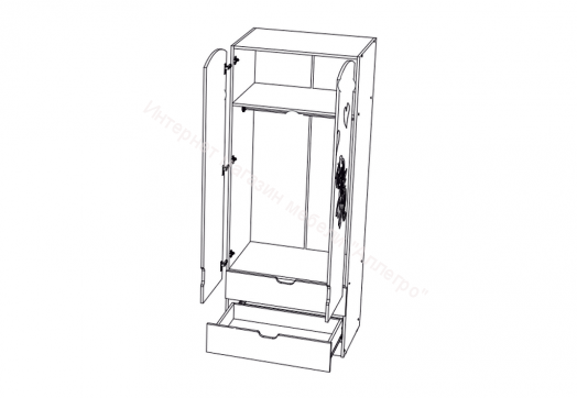 Шкаф "Юниор-3" Шарли Мокко, Дуб Беленый