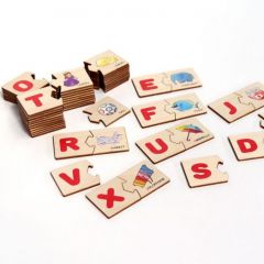 Деревянный пазл алфавит Yoshatoys