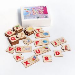 Деревянный пазл алфавит Yoshatoys